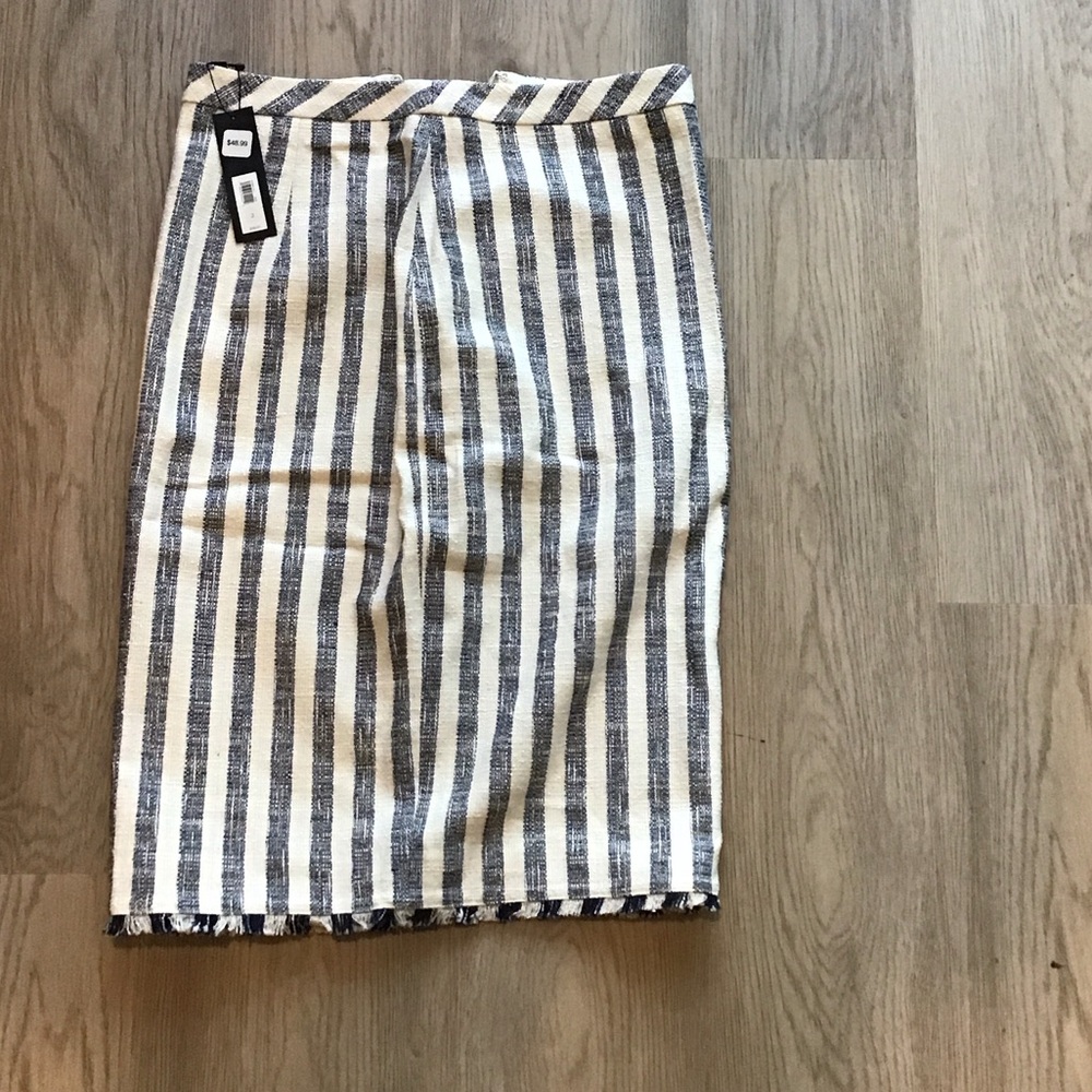 Banana Republic Black and White Striped Pencil Skirt